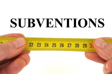 Sübvansiyon ölçüm kavramı beyaz arkaplanı kapatır