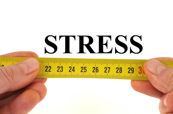 Begreppet Stressmätning Närbild Vit Bakgrund — Stockfoto
