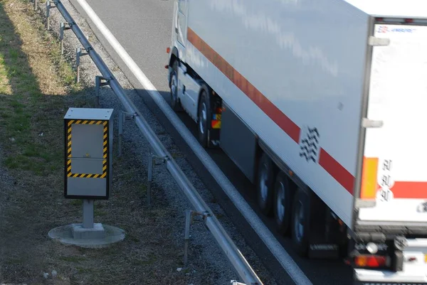 Radar Controllo Del Traffico Sulla Nazionale 165 Ploeren Bretagna — Foto Stock