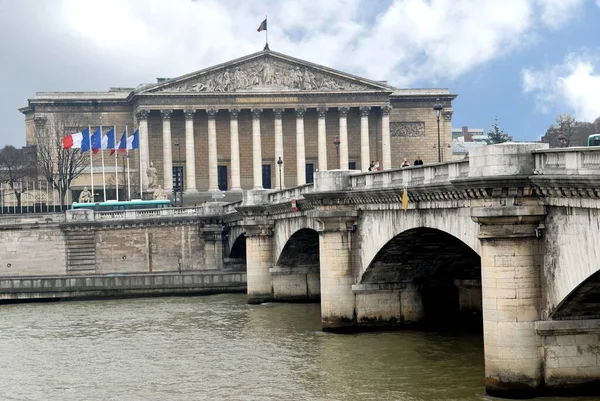 Het Bourbon Paleis Concorde Brug Parijs — Stockfoto