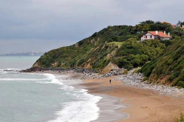 Spiaggia Sulla Costa Basca Tra Saint Jean Luz Biarritz — Foto Stock