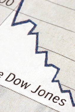 Dow Jones indeks eğrisine yakın plan
