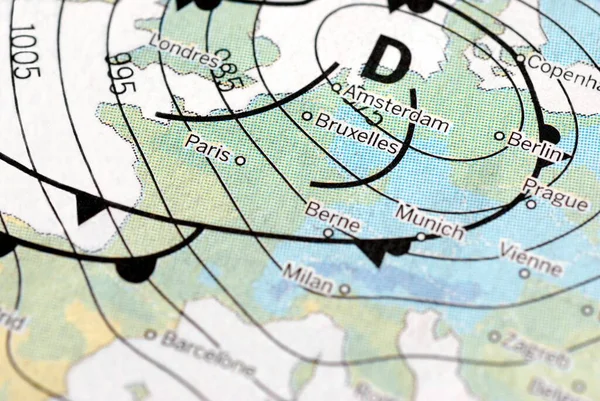 Weather Map Europe Announcing Depression — Stock Photo, Image