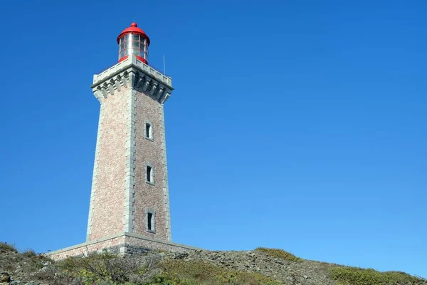 Pyrenees Orientales Deki Port Vendres Deki Cape Bear Deniz Feneri — Stok fotoğraf