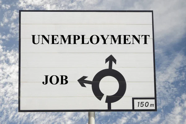 标明就业和失业方向的标志 — 图库照片