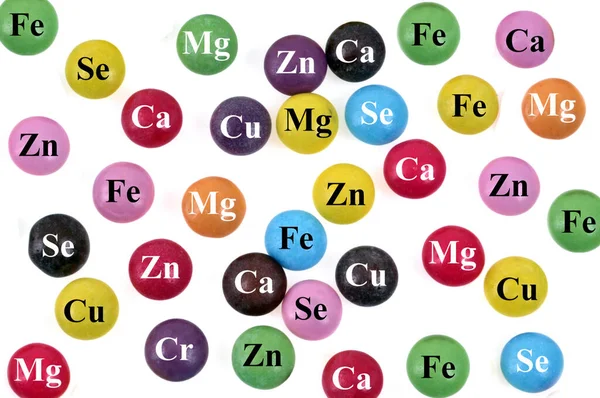 Trace Element Koncepcja Zbliżenie Białym Tle — Zdjęcie stockowe