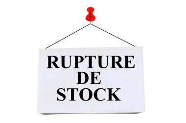 Beyaz arka planda, üzerinde Fransızca yazılmış bir kart var. 