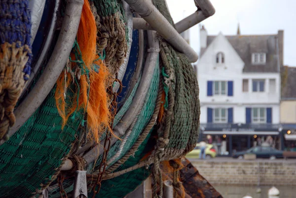 Fischernetze Eines Trawlers Aus Nächster Nähe — Stockfoto