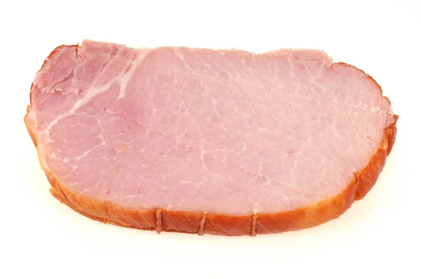 Slice Roast Smoked Pork Close White Background — Stock Photo, Image
