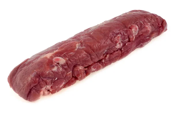 Raw Pork Tenderloin Close White Background — Stock Photo, Image