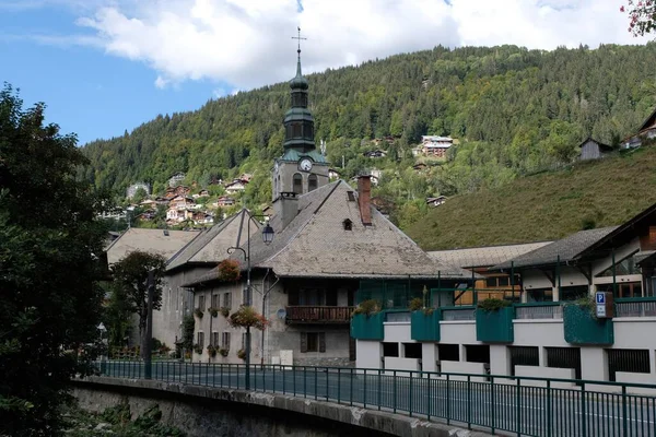 Εκκλησία Sainte Marie Madeleine Στο Morzine Στο Haute Savoie — Φωτογραφία Αρχείου