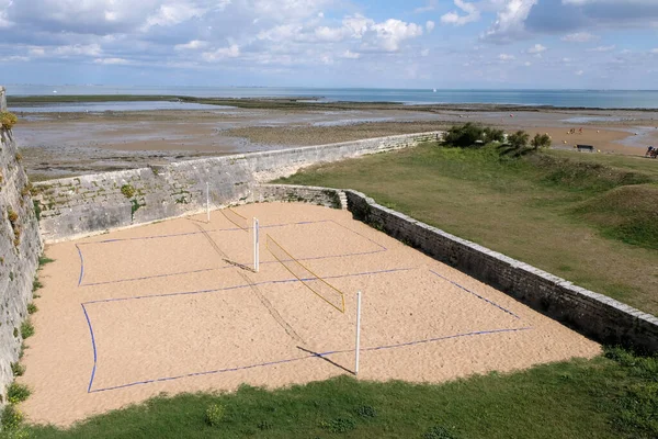 Sand volleyball court in Saint-Martin de Re