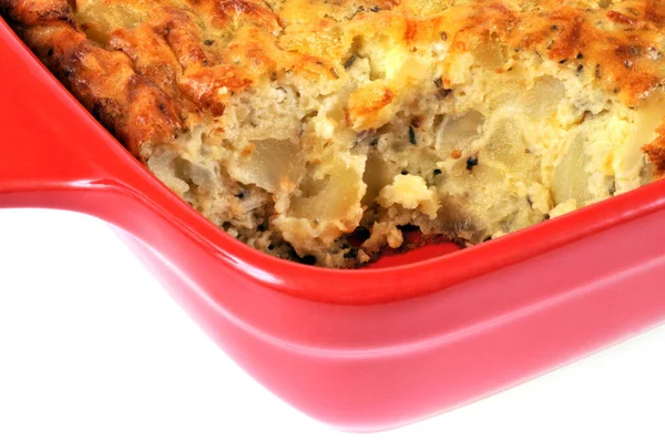 Dish Potato Gratin Close White Background — Stock Photo, Image