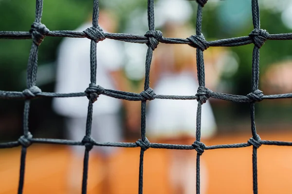 Focus Sur Court Tennis Net Focus Sélectif — Photo