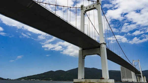 A big bridge over the river.