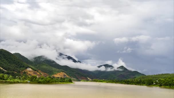 Autumn Vietnam Mountains Clouds Time Lapse — Stock Video