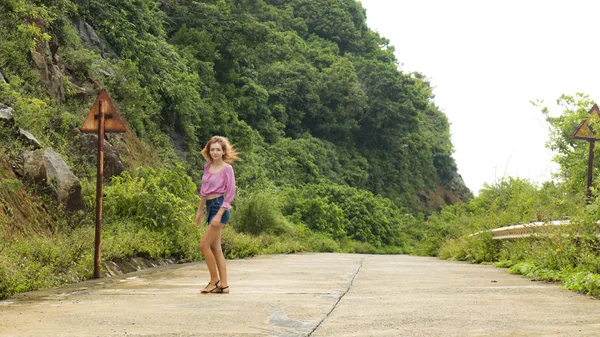 Viagem Meninas Redor Ilha — Fotografia de Stock