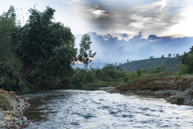  Gün batımını Vietnam panoramik