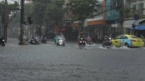 Nang City Vietnam December 2018 City Flooding Raining Season Lot — стоковое фото