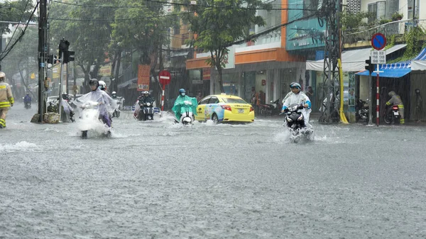 Nang City Vietnam December 2018 City Flooding Raining Season Lot — стоковое фото