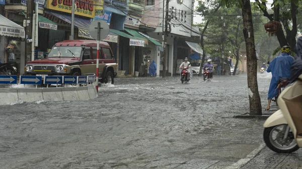 Miasto Nang Wietnam Grudnia 2018 Miasto Jest Powódź Porze Deszczowej — Zdjęcie stockowe