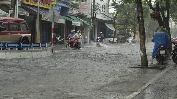 Nang City Vietnam December 2018 City Flooding Raining Season Lot — стоковое фото