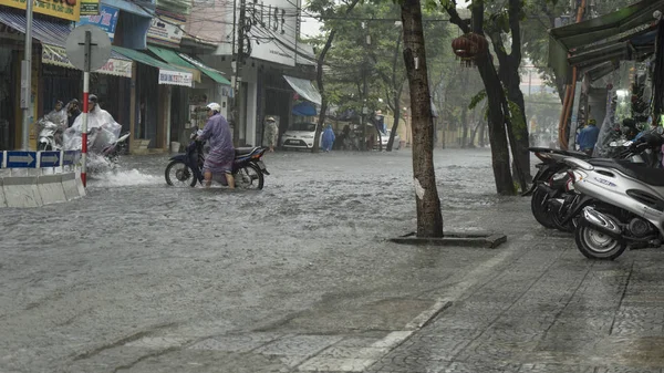 Nang City Vietnam December 2018 City Flooding Raining Season Lot — стоковое фото