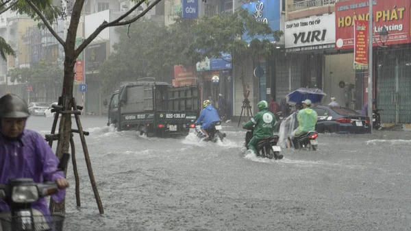 Nang City Vietnam December 2018 City Flooding Raining Season Lot — стоковое фото