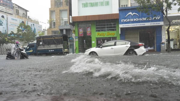 Nang City Vietnam December 2018 City Flooding Raining Season Lot — стоковое фото