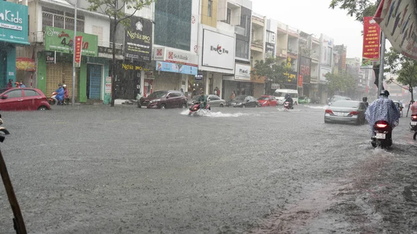 Nang City Vietnam December 2018 City Flooding Raining Season Lot — стоковое фото