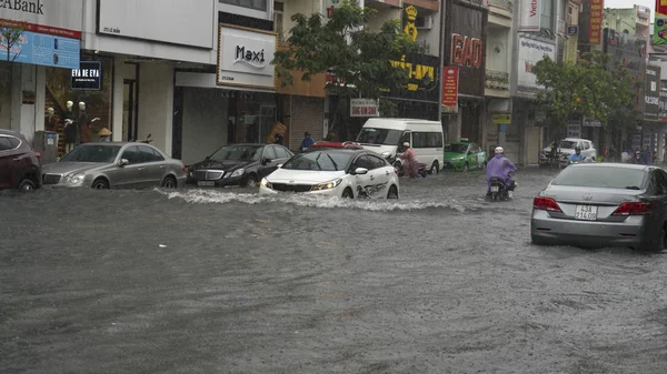 Nang City Vietnam December 2018 City Flooding Raining Season Lot — стоковое фото