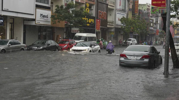 Nang City Vietnam December 2018 City Flooding Raining Season Lot — стоковое фото