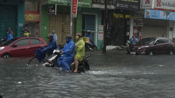 Nang City Vietnam December 2018 City Flooding Raining Season Lot — стоковое фото