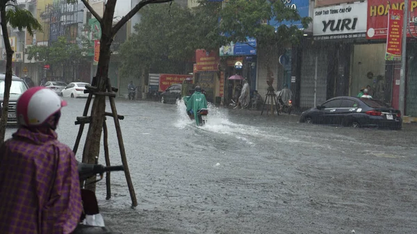 Nang City Vietnam December 2018 City Flooding Raining Season Lot — стоковое фото