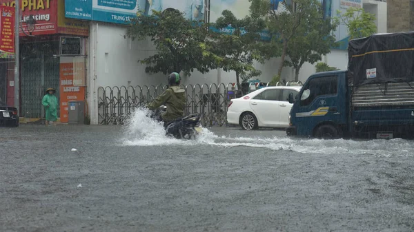 Nang City Vietnam December 2018 City Flooding Raining Season Lot — стоковое фото