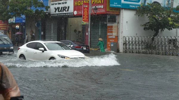 Miasto Nang Wietnam Grudnia 2018 Miasto Jest Powódź Porze Deszczowej — Zdjęcie stockowe