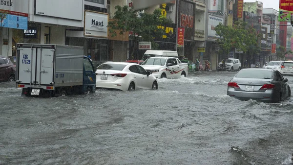 Nang City Vietnam December 2018 City Flooding Raining Season Lot — стоковое фото