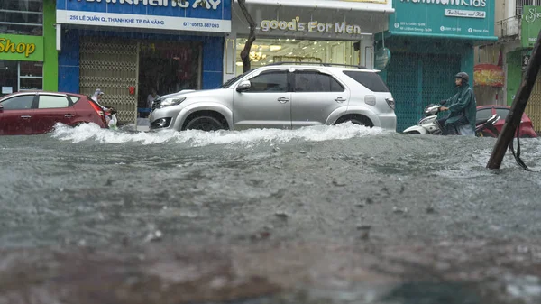 Nang City Vietnam December 2018 City Flooding Raining Season Lot — стоковое фото