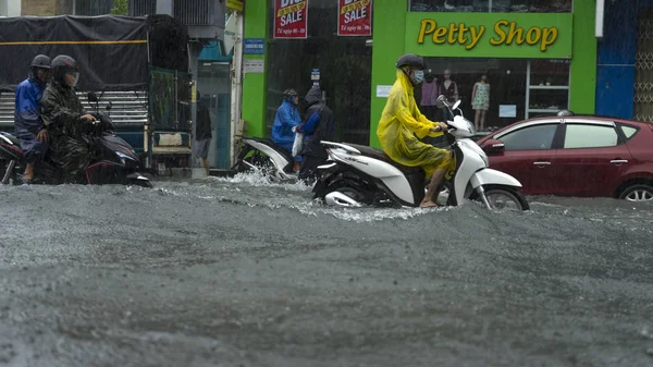 Nang City Vietnam December 2018 City Flooding Raining Season Lot — стоковое фото