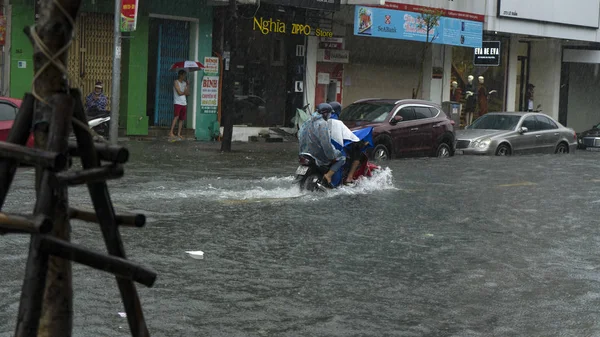 Nang City Vietnam December 2018 City Flooding Raining Season Lot — стоковое фото