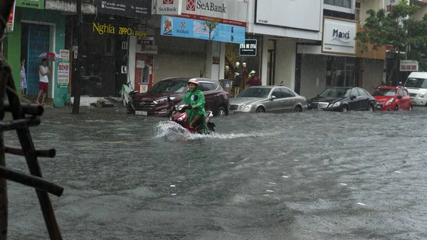 Nang City Vietnam December 2018 City Flooding Raining Season Lot — стоковое фото