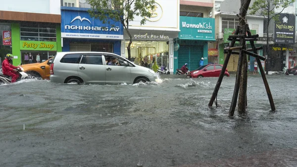 Nang City Vietnam December 2018 City Flooding Raining Season Lot — стоковое фото