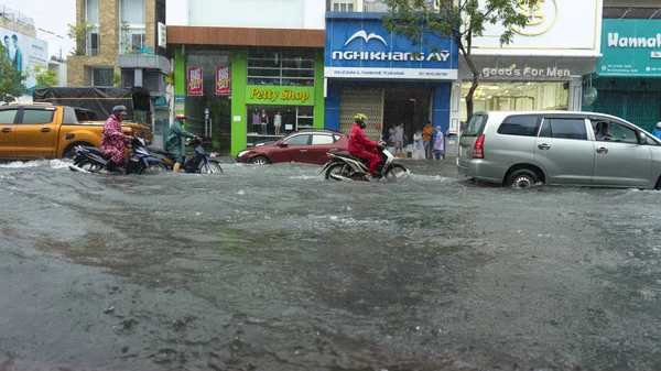 Nang City Vietnam December 2018 Stad Overstromingen Regentijd Veel Water — Stockfoto