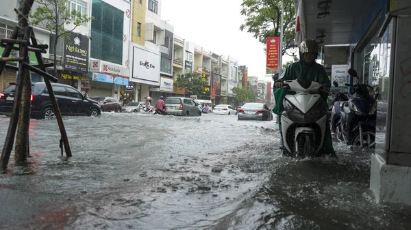 Nang City Vietnam December 2018 City Flooding Raining Season Lot — стоковое фото