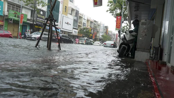 Nang City Vietnam December 2018 City Flooding Raining Season Lot — стоковое фото