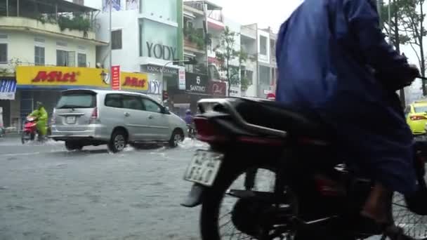 Nang Staden Vietnam December 2018 Staden Översvämning Säsongen Regnar Hel — Stockvideo