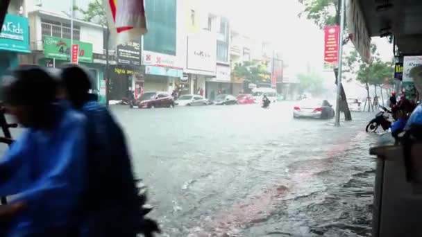 Πόλη Ντα Νανγκ Βιετνάμ Δεκεμβρίου 2018 Πόλη Πλημμύρες Στην Εποχή — Αρχείο Βίντεο