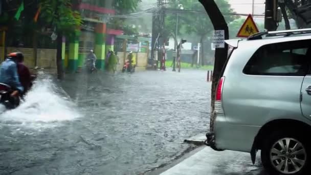 Nang Město Vietnam Prosinec 2018 Město Záplavy Deštivé Období Hodně — Stock video
