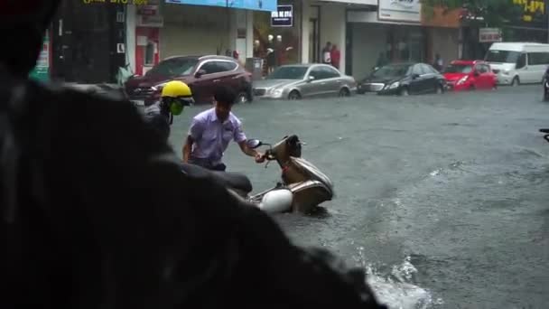 Πόλη Ντα Νανγκ Βιετνάμ Δεκεμβρίου 2018 Πόλη Πλημμύρες Στην Εποχή — Αρχείο Βίντεο