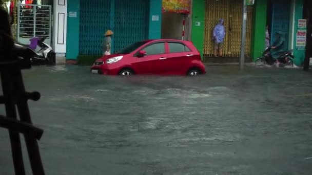 Nang Vietnam Décembre 2018 Ville Est Inondée Pendant Saison Des — Video
